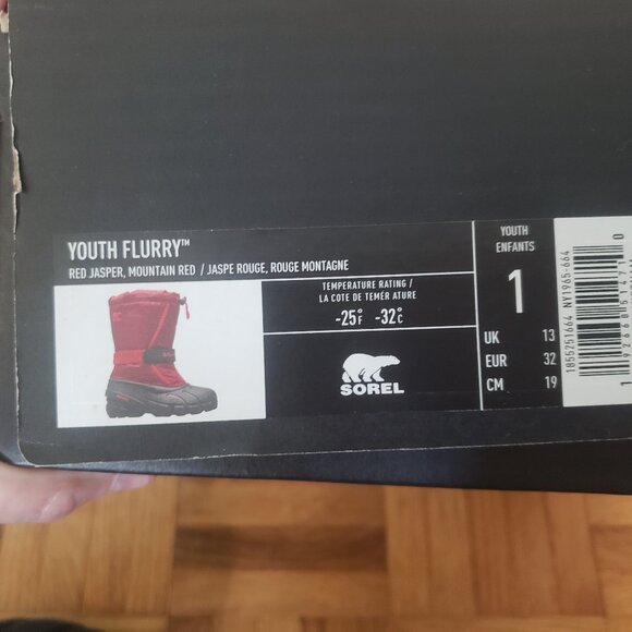 Kid's Unisex Sorel Winter Boots Youth Size 1 - Picture 7 of 7